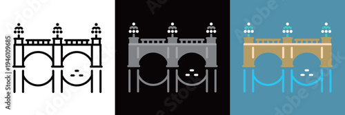 皇居のシンプルなラインアイコン