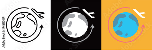 シンプルな海外旅行のアイコン
