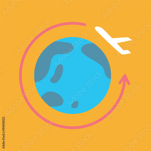 シンプルな海外旅行のアイコン
