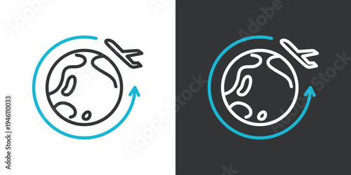 シンプルな海外旅行のアイコン
