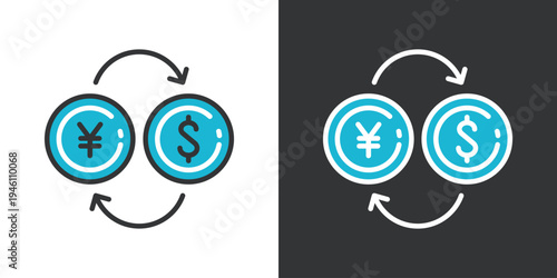 シンプルな外貨両替のベクターアイコン