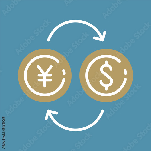 シンプルな外貨両替のベクターアイコン