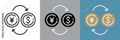 シンプルな外貨両替のベクターアイコン