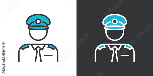 シンプルなパイロットのラインアイコン