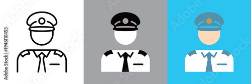 シンプルなパイロットのラインアイコン