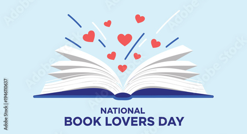National Book Lovers Day vector illustration