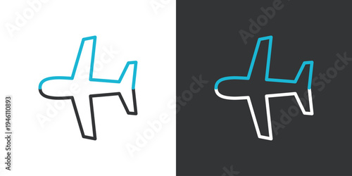 飛行機アイコンの編集可能なベクターデザイン