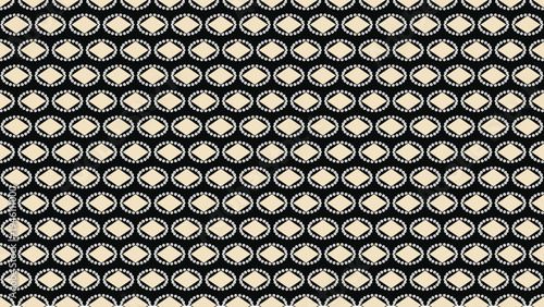Abstract geometric pattern seamless background with repeating diamond shapes in beige and black dotted chain design for textile wallpaper fabric creative modern decorative surface template graphic