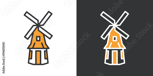 シンプルな風車展望台のアイコン