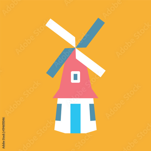 シンプルな風車展望台のアイコン