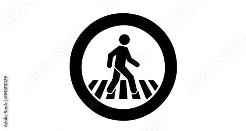 pedestrian crossing sign isolated