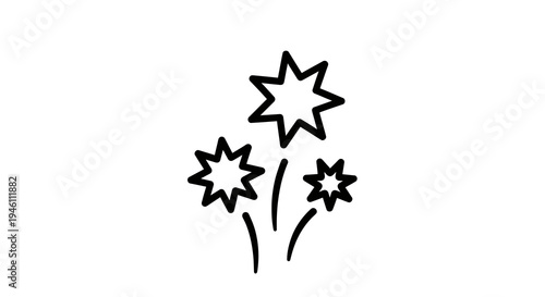 Sparkler Firework Vector Illustration Graphic Style Celebration Event Festive Abstract Element