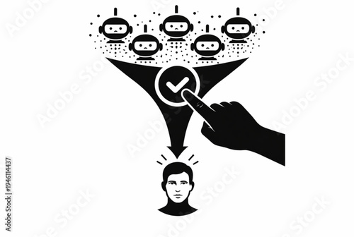 Vector illustration of targeted marketing and lead generation concept