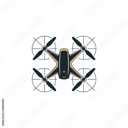 A sleek drone with four propellers