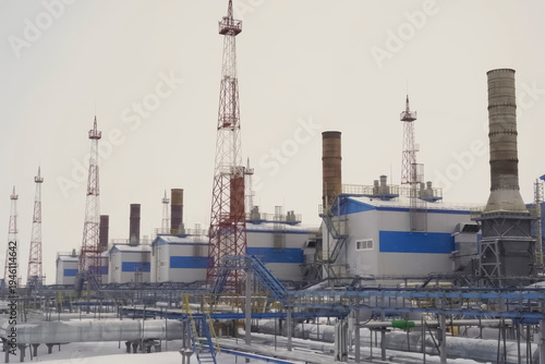 Schilderij op canvas Gas heating furnaces and air coolers for dried gas