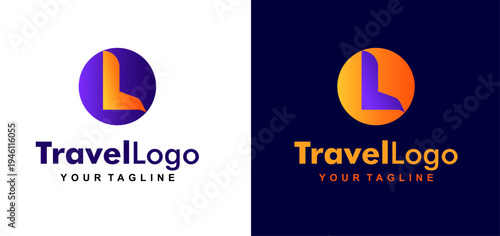 flight line initial letter l logo design. airplane flight line forms letter l logo design. editable color and vector.