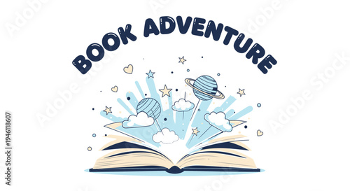 Book Adventure Vector Illustration