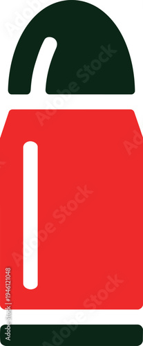 Red Pepper Shaker Isolated on White Background