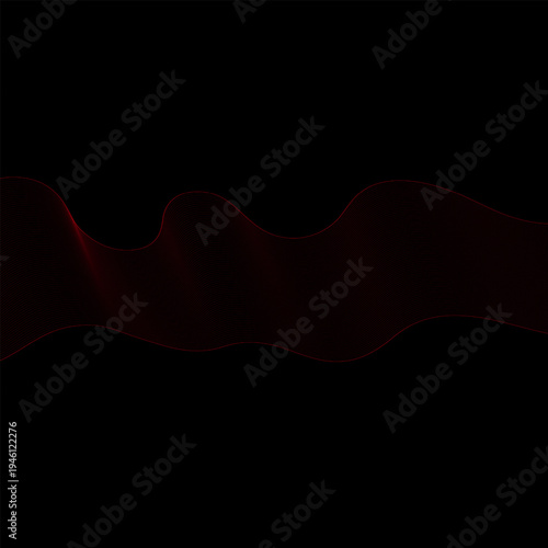 red curved line in high-tech style on black background to create a stylish illustration. Eps 10