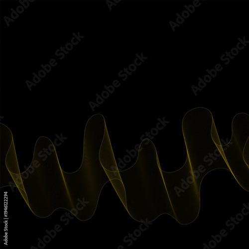 Elegant bottom background of golden curved lines in futuristic style for web design and presentations. Eps 10