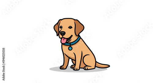 Labrador Retriever Dog Vector Illustration, Cartoon Style Graphic for Pet Lovers