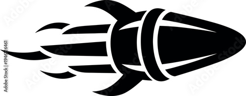 Dynamic abstract rocket ship illustration with bold lines and motion effects Vector