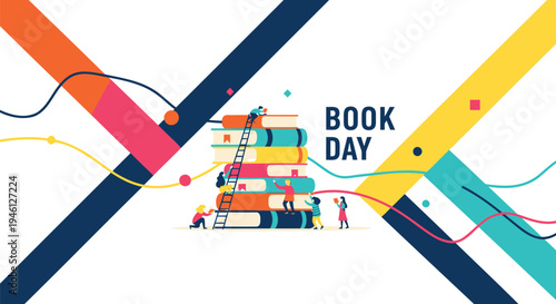 World Book Day colorful illustration vector