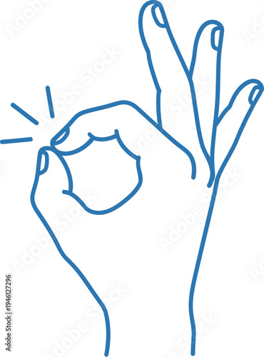A hand gesture forming the universal sign for okay with thumb and index finger touching Vector
