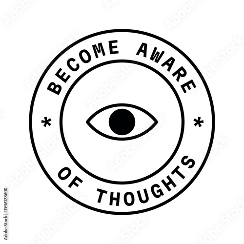 Become aware of thoughts logo - mental health concept