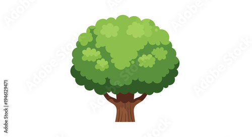 Green Tree Vector Illustration, Flat Design, Nature, Ecology, Environment, Icon, Graphic, Design