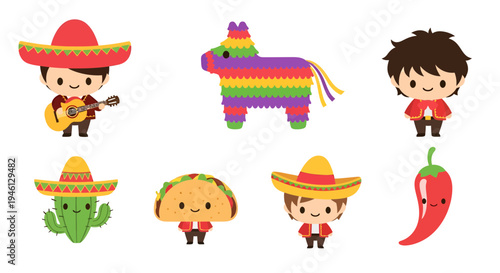 Mexican Culture Vector Illustration, Cartoon Style Graphic for Cinco de Mayo Celebration