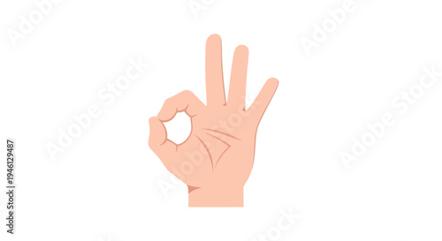 Hand gesture ok sign Vector Illustration, flat design, positive, agreement, symbol, hand, gesture