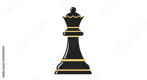 Chess Queen Vector Illustration, Flat Design, for Strategy and Game Concepts