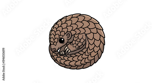 Pangolin Vector Illustration, Cartoon Style Graphic for Wildlife Education and Design