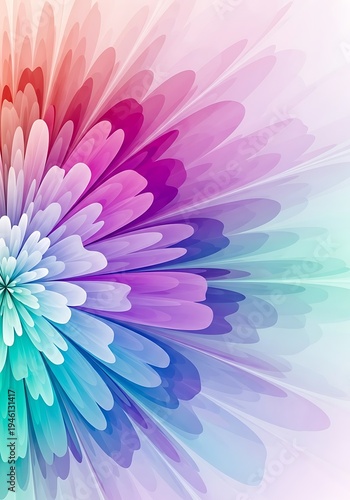 Radiant petals, a dynamic gradient of color in abstract blossom design