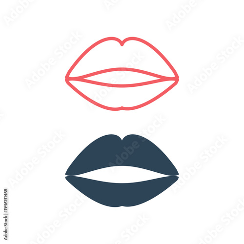 Lips icons set or logo isolated sign symbol vector illustration.
