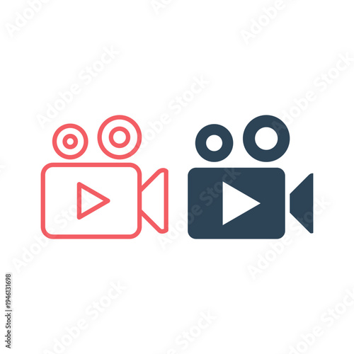 Play video icons set vector. Movie icon vector illustration.
