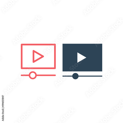 Play video icons set vector. Movie icon vector illustration.

