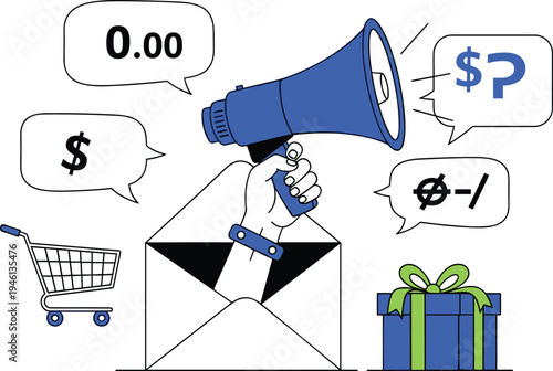 E commerce and discounts illustration