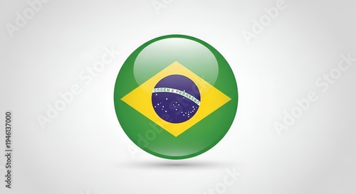 Free Download Brazilian flag on green circle background. - GFXLoad