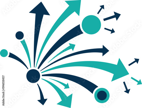 Arrows exploding from center in multiple directions