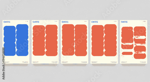 Colorful sticker sheets with various orange and blue shapes on white background for organization