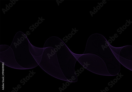 Modern abstract element in the form of a purple trail or magic wave for technological presentations. Eps 10