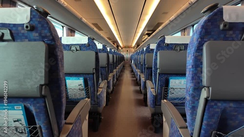 Empty Interior of Japanese Bullet Train Shinkansen Travel Experience
