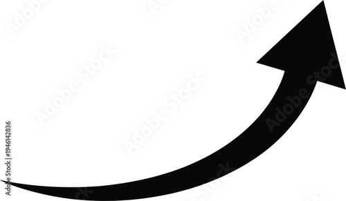 A 3d red arrow rises on a white background as a business symbol of growth, financial success, and market progress in this professional vector illustration graph