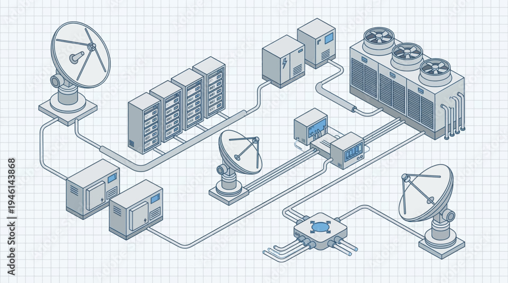 Fototapeta premium A network of satellite communications infrastructure.