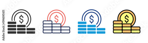 Capital Assets icon set multiple style collection