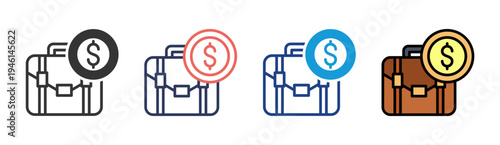 Portfolio Review icon set multiple style collection