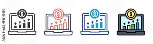 Revenue Forecast icon set multiple style collection