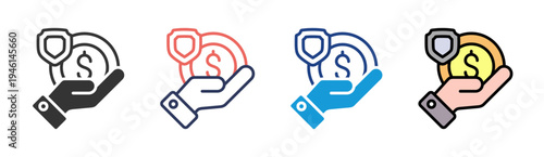 Asset Protection icon set multiple style collection